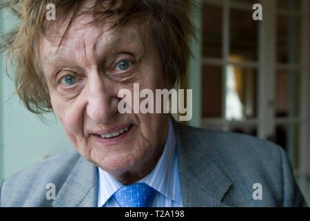 Veteran British comedian and singer songwriter Ken Dodd, pictured in his home city of Liverpool during a break in touring. Dodd has had many recording hits, charting on nineteen occasions in the UK Top 40 since the early 1960s. He played to sell-out audiences at concerts across the UK and made numerous television appearances. Stock Photo