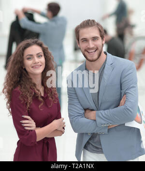 two designers discussing a new project. Stock Photo