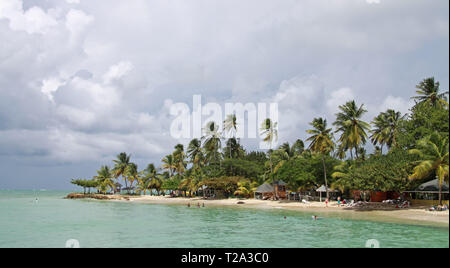 Coast line at Pigeon Point (Tobago, West Indies) in the morning Stock Photo