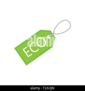 Vector illustration, flat design. Eco price tag icon Stock Vector