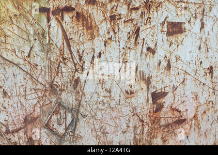 Abstract rusty metal texture, rusting scratches on industrial steel surface. For scratches and scrapes, wearing out, damaged goods, wear and tear Stock Photo