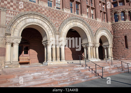 Boston, MS, USA, December 9th 2018-Harvard University was funded in 1636 and named after its first benefactor John Harvard Stock Photo