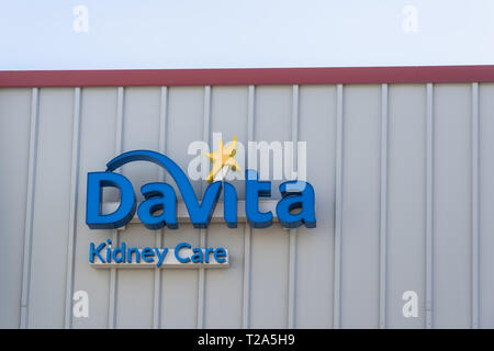 Lansdale, PA - March 19, 2019: DaVita Kidney Care on Valley Forge Road is a dialysis clinic. DaVita Kidney Care is a division of DaVita Inc., a Fortun Stock Photo