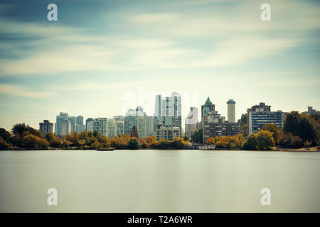 Vancouver city skyline viewed from Stanley Park Stock Photo - Alamy