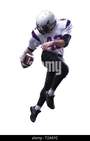 High jump of American Footballer Stock Photo