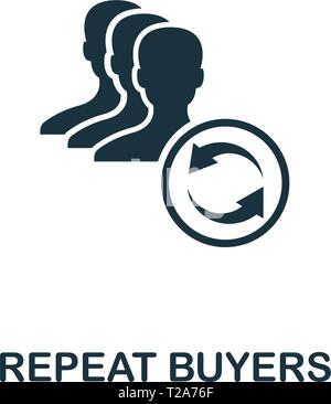 Repeat Buyers icon. Creative element design from content icons collection. Pixel perfect Repeat Buyers icon for web design, apps, software, print usag Stock Vector
