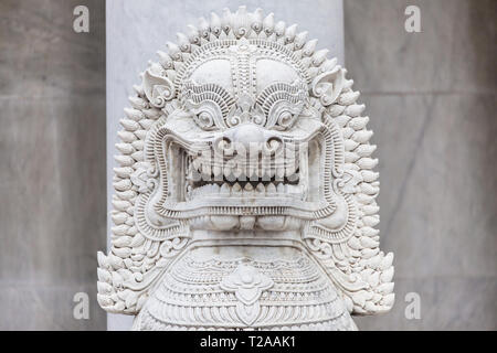 Singha statue at the Marble Temple, Bangkok, Thailand. Stock Photo