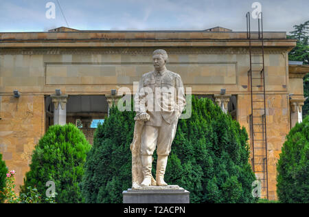 Stalin's House and Building of Joseph Stalin Museum In Gori - Stalin's Homeland, in Gori, Shida Kartli Region, Georgia, Eurasia. Stock Photo