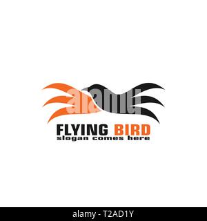 Flying bird graphic logo template, abstract business logo. Stock Vector