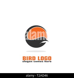 Bird graphic logo template, abstract bird logo. Stock Vector