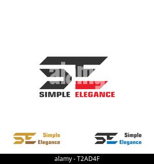 SE letter logo design, initial letter SE graphic logo template, creative logo design, vector flat icon. Stock Vector