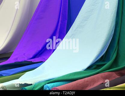 Close up surface of colorful fashin fabrics in high resolution Stock Photo