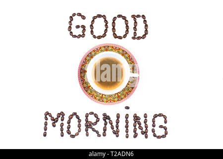 Cup of coffee and coffee beans Stock Photo