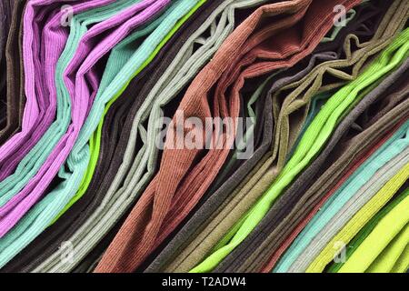 Close up surface of colorful fashin fabrics in high resolution Stock Photo