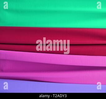 Close up surface of colorful fashin fabrics in high resolution Stock Photo