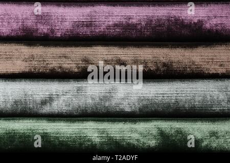 Close up surface of colorful fashin fabrics in high resolution Stock Photo