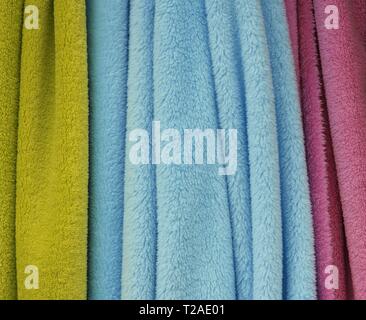 Close up surface of colorful fashin fabrics in high resolution Stock Photo