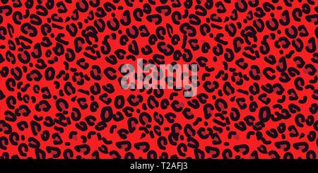 Red leopard skin seamless pattern. Animal print. Vector background eps10 Stock Vector