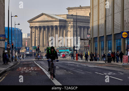 St George's Hall Liverpool along  Lime Street, Liverpool city centre Stock Photo