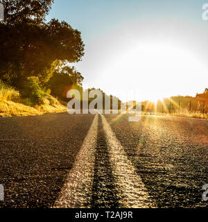 Road at sunset in San Luis Obispo, California, USA Stock Photo