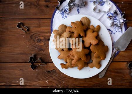 Christmas cookies on plate Stock Photo