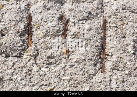 rust stains on concrete surface Stock Photo