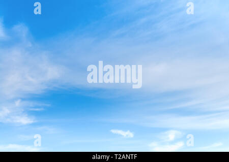 Freedom concept background of blue sky with white, soft clouds Stock Photo