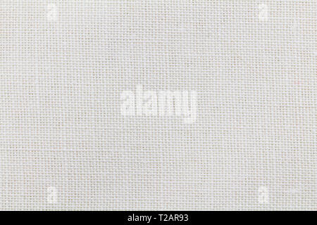 Linen background - Abstract white cloth texure - macro photo of linen weave - Top view image Stock Photo