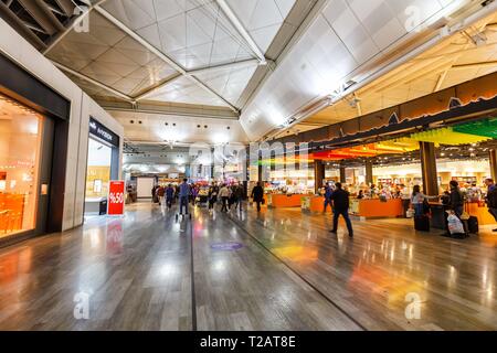 Istanbul, Turkey – February 15, 2019: Terminal of Istanbul Ataturk Airport (IST) in Turkey. | usage worldwide Stock Photo