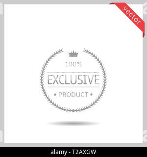Vector Exclusive product icon. Simple Laurel wreath label badge isolated Stock Vector