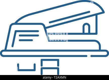 Hole puncher line icon concept. Hole puncher flat  vector symbol, sign, outline illustration. Stock Vector