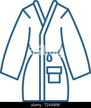 Home bathrobe line icon concept. Home bathrobe flat  vector symbol, sign, outline illustration. Stock Vector