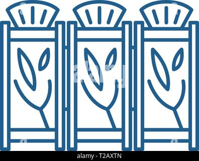 Interior partitions vector line icon, linear concept, outline sign ...