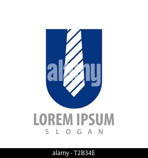Initial letter U Tie concept design. Symbol graphic template element Stock Vector