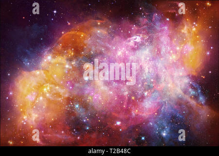 Abstract beautiful multicolored galaxy artwork in outer space showing the beauty of space exploration. Stock Photo
