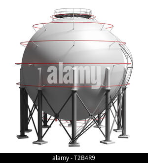 Spherical gas tank. 3D illustration Stock Photo