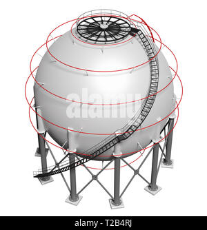 Spherical gas tank. 3D illustration Stock Photo