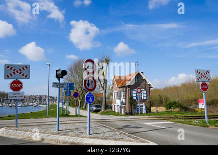 Hauling way, Saint-Valery, Bay of Somme, Somme, Haut-de-France, France Stock Photo