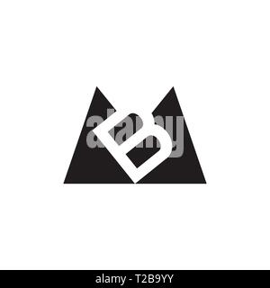 letter mb simple geometric triangle logo vector Stock Vector