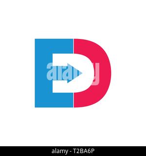 letter ed simple geometric arrow logo vector Stock Vector