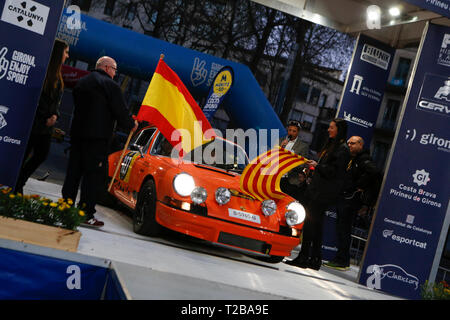 Start of 67th edition of Moritz Historic Rally Costa Brava in Girona, Spain on 15.03.2019 Stock Photo