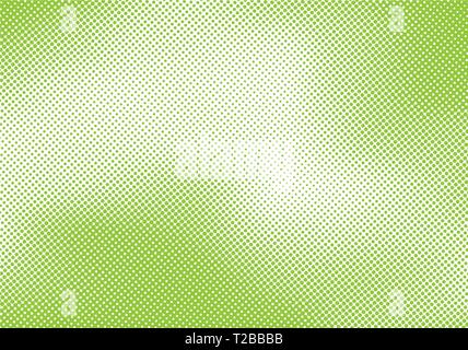 Abstract bright green pop art retro background with halftone comic style texture. Vector illustration Stock Vector