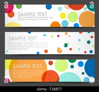 Simple colorful horizontal banners - with circles Stock Vector