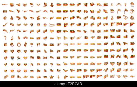 very big collection of vector flags of the Uganda Stock Vector