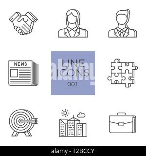 Business Icons Vector Set. Business Related Vector Line Icons Set. Isolated on White Background. Editable Stroke. Stock Vector