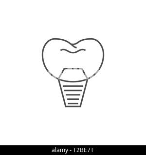 Implants Dentistry Line Icon. Implants Dentistry Line Related Vector Line Icon. Isolated on White Background. Editable Stroke. Stock Vector