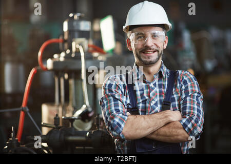 Worker Wearing Hardhat Stock Photo