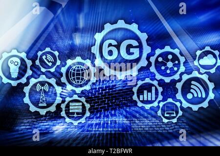Future Communications Fast Technology. 6G Network Connection Concept. High Speed Mobile Wireless Technology Stock Photo