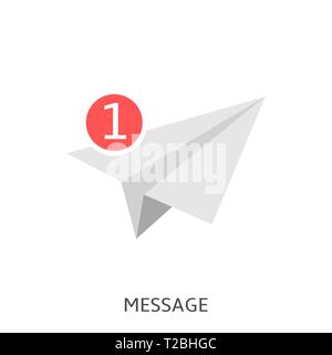 Message. Paper airplane message letter icon Vector illustration Stock Vector