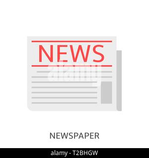 Newspaper. Newspaper with news text icon isolated Vector illustration Stock Vector